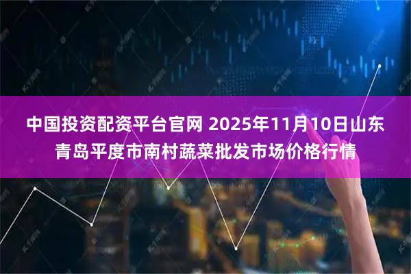 中国投资配资平台官网 2025年11月10日山东青岛平度市南村蔬菜批发市场价格行情